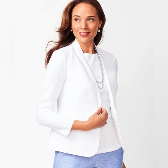 TALBOTS CLASSIC LINEN BLAZER- LINED Sz 12 - Picture 1 of 11